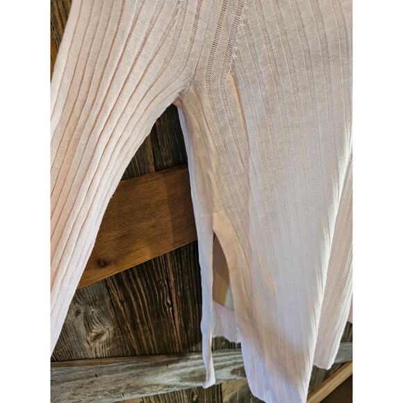 Eileen fisher Italian yarn pink ribbed oversized sweater side slit PS PETITE S - Picture 3 of 7